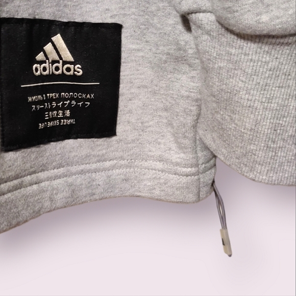 NEW Adidas Light Grey Hoodie - Picture 4 of 8